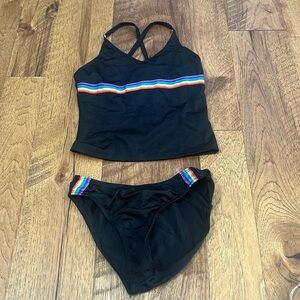 Random Hearts Girl’s Rainbow Tankini Size 10